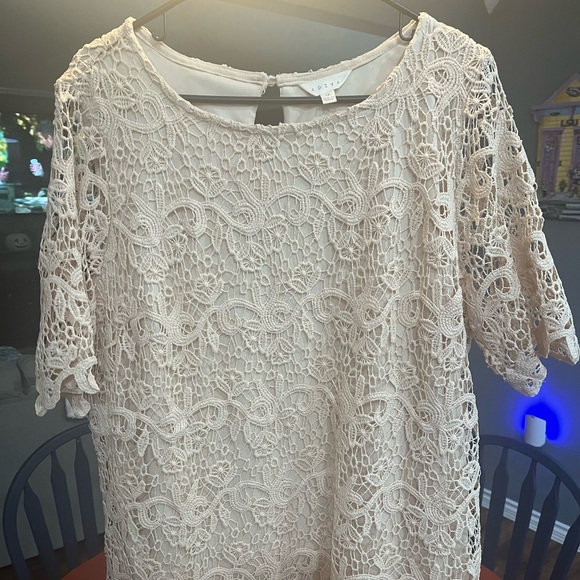Adiva Tops - Adiva Beige Lace Blouse